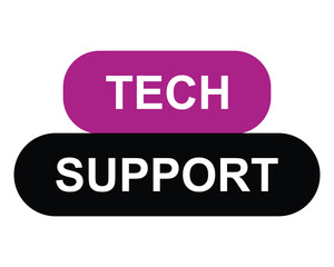 tech support button on white background. tech support button sign