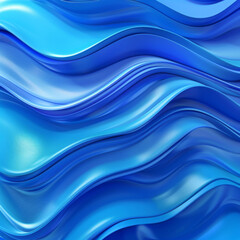 Obraz premium Abstract Blue Wavy Pattern with 3D Effect