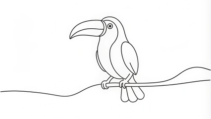 Fototapeta premium Continuous Line Drawing of a Toucan