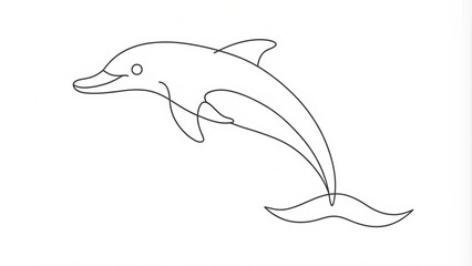 Obraz premium Continuous Line Drawing of a Dolphin