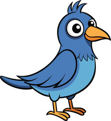 blue bird with a sign