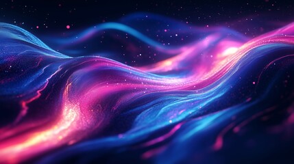 Obraz premium Dynamic Ethereal Waves with Vibrant Glowing Light Patterns