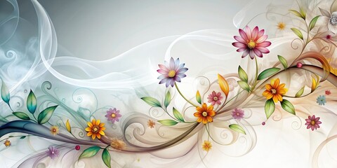 Abstract smoke flower background with swirls and elegant shapes, smoke, flower, abstract, background, swirls, elegant