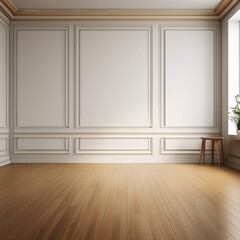 Fototapeta premium Empty room with black wall background wooden floor, Living room - 3D Rendering