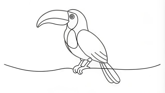 recommend clip art: Continuous Line Drawing of a Toucan