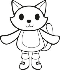 Cute and Minimalistic Fairy Tale Line Art Illustration for Coloring Book or Page