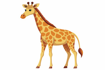 Fototapeta premium A Cartoon Giraffe Standing Against a White Background