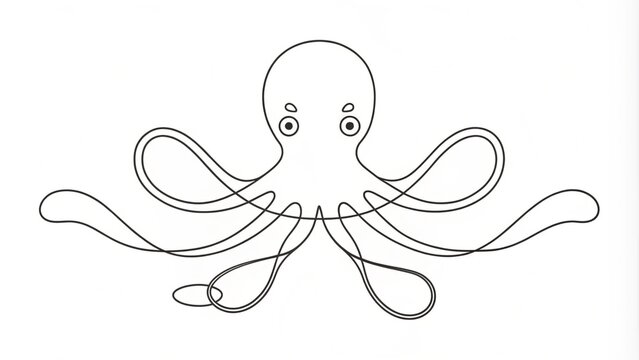 recommend clip art: Continuous Line Drawing of an Octopus