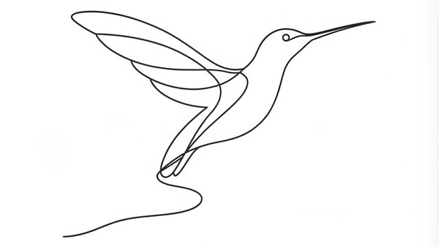 recommend clip art: Continuous Line Drawing of a Hummingbird