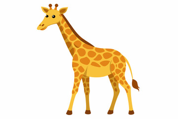 Obraz premium Cartoon Giraffe with Brown Spots and a Long Neck