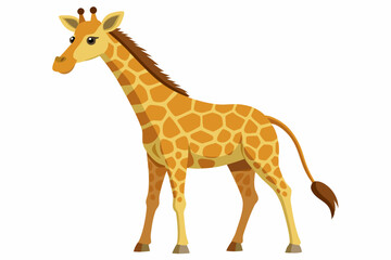 Obraz premium Cartoon illustration of a giraffe standing on a white background