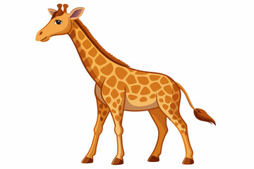 Fototapeta premium Cartoon Illustration of a Giraffe with a Long Neck and Spotted Pattern
