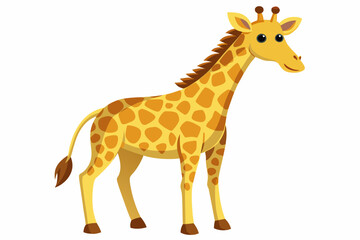 Obraz premium Cartoon Illustration of a Standing Giraffe