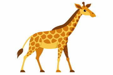 Obraz premium A Cartoon Giraffe With Brown Spots on a White Background