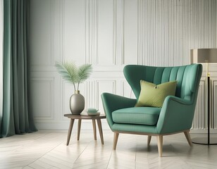 Modern vintage interior of living room - 3D Rendering