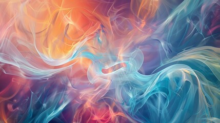  Colorful abstract waves blend together in a vibrant display of swirling patterns and light
