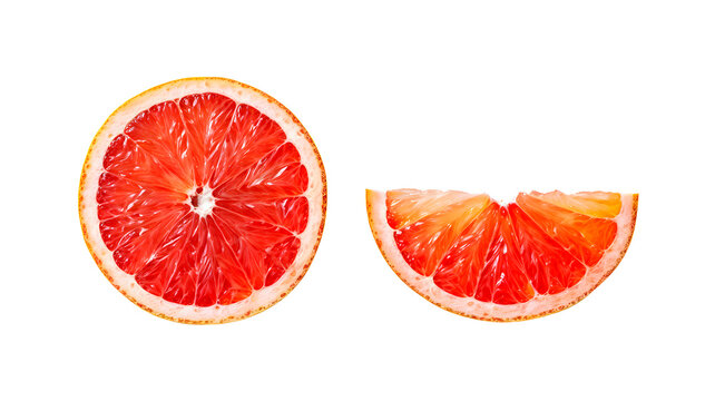 Slices of grapefruit on transparent background