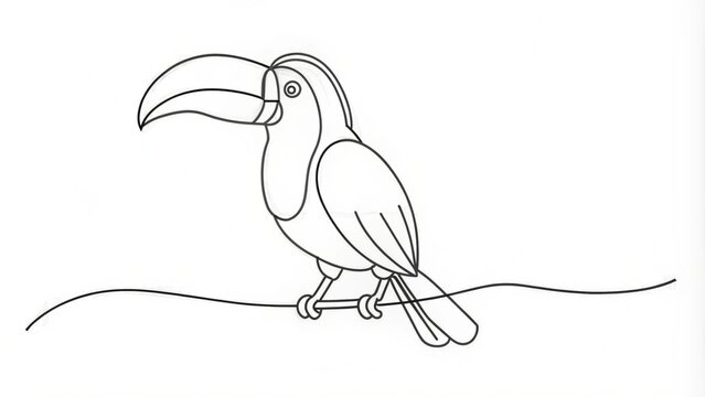 recommend clip art: Continuous Line Drawing of a Toucan