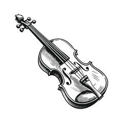 Obraz premium violin vector hand drawn illustration