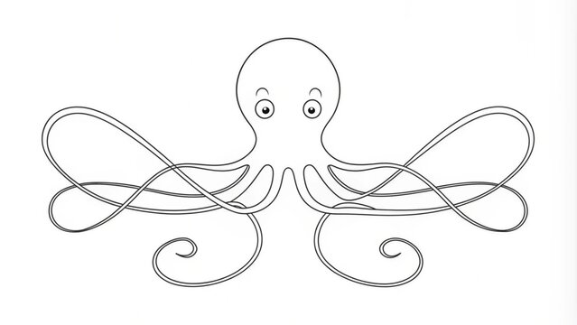 recommend clip art: Continuous Line Drawing of an Octopus