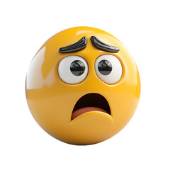 Fototapeta premium Flushed face 3d emoji isolated on transparent background