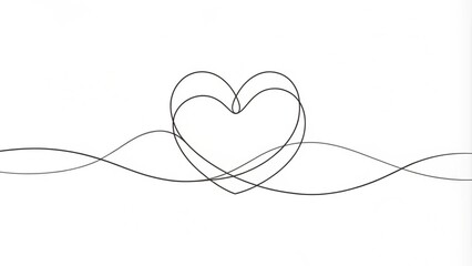 Fototapeta premium Continuous Line Drawing of a Heart