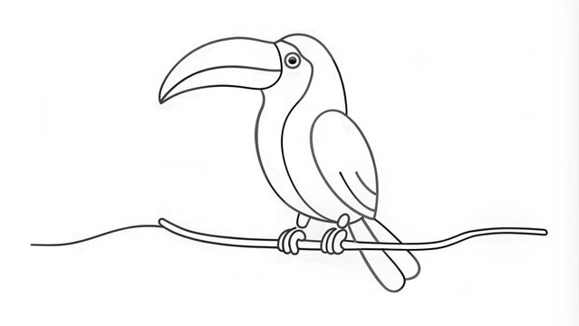 recommend clip art: Continuous Line Drawing of a Toucan