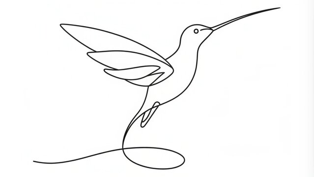 recommend clip art: Continuous Line Drawing of a Hummingbird
