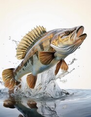 Pike perch in the water 