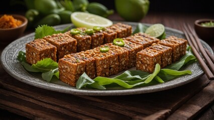 grilled pork ribs with vegetables