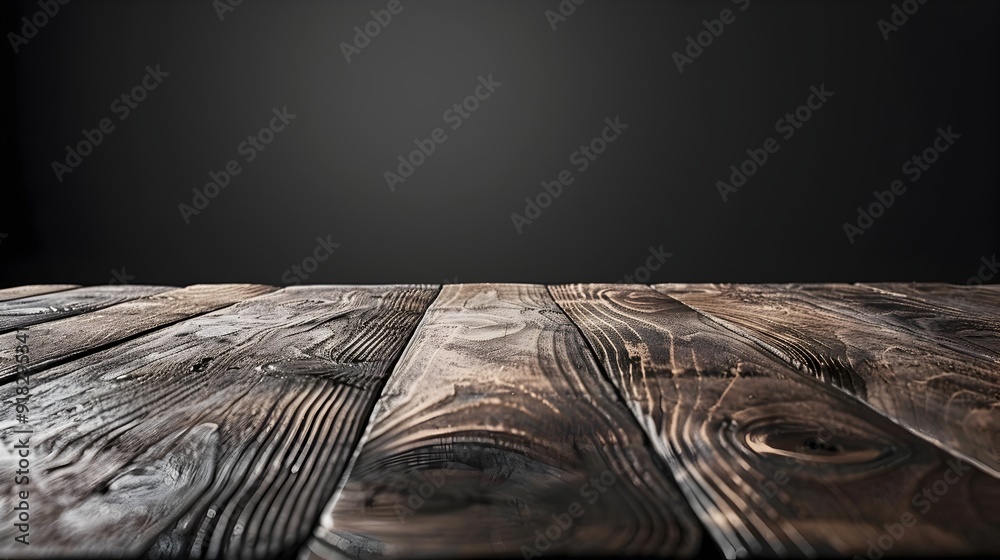 Wall mural elegant dark wood surface backdrop for product presentation and photography