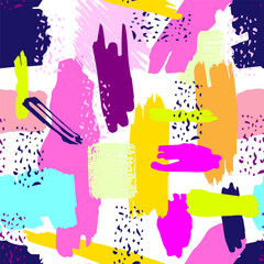 Bright colorful vector seamless pattern. Abstract spot shapes. For fabric prints, textiles, stationery, summer design.