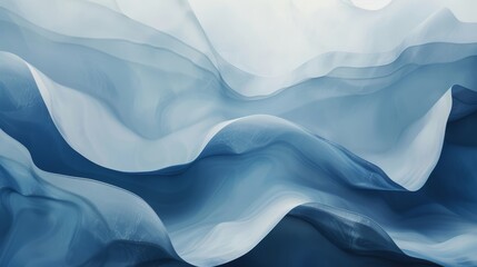 Obraz premium Soft blue waves undulating in an abstract ocean landscape