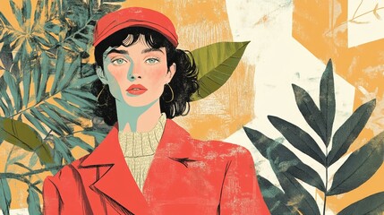 Fototapeta premium Vintage-Inspired Fashion: A Magazine Cover with a Retro Touch