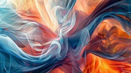 Obraz premium Colorful swirling abstract artwork depicting flowing patterns in vibrant hues