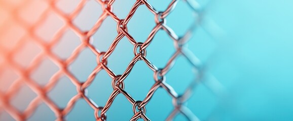 Fototapeta premium Abstract background business trends with fencing elements, copy space, natural lighting