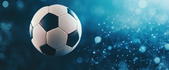 Abstract background business trends with football elements, copy space, natural lighting