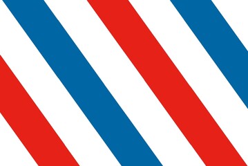 Barber-inspired background with diagonal stripes in blue, red, and white. An illustration featuring a classic barbershop color scheme, perfect for themed designs.