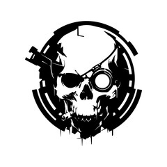 Simple, minimalist skull logo in vector