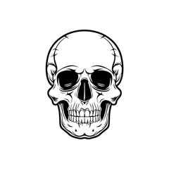 Simple, minimalist skull logo in vector
