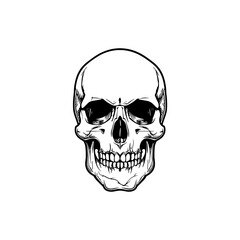 Simple, minimalist skull logo in vector