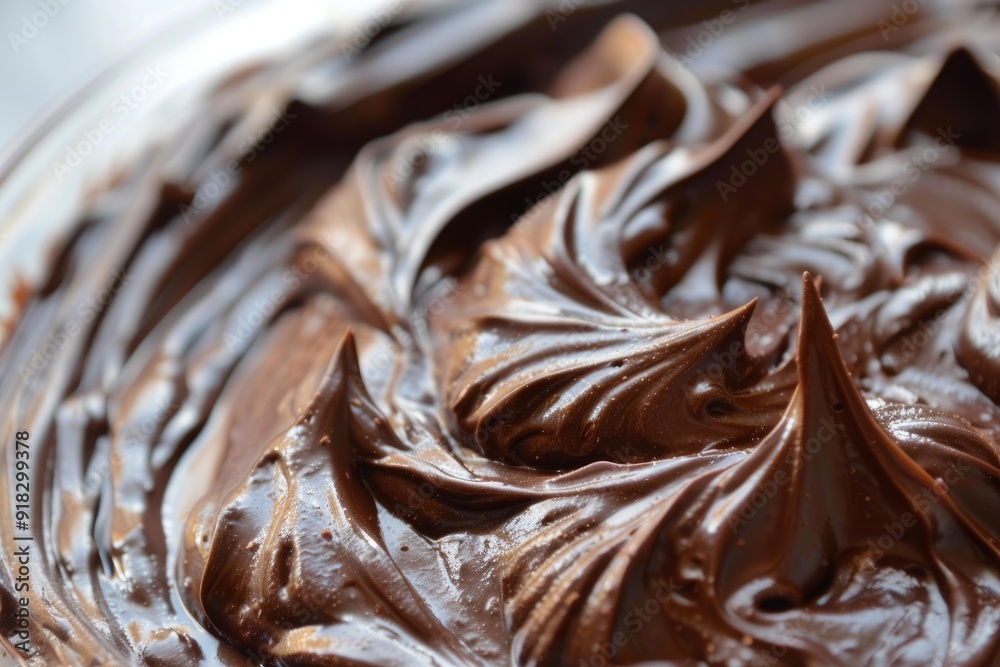 Sticker closeup image showcasing the creamy peaks and swirls of whipped chocolate ganache