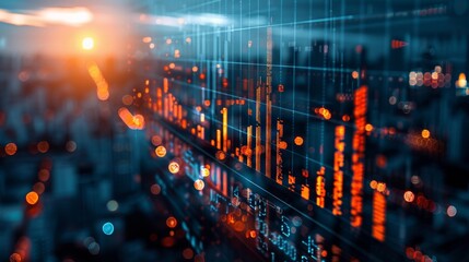Representation of key economic indicators such as GDP, unemployment rate, and inflation, with graphs and charts that reflect the overall economic environment and its influence on business decisions.