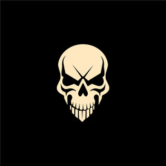 Simple, minimalist skull logo in vector
