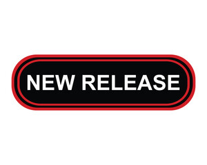 new release button on white background. new release button sign