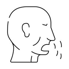 cough disease line icon vector. cough disease sign. isolated contour symbol black illustration