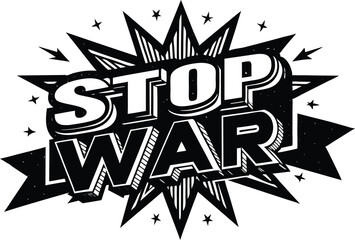 Obraz premium Stop war typography design 
