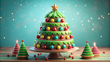 Christmas Tree Candy Cake