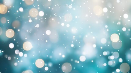 Abstract Blue Background with White and Yellow Bokeh Lights