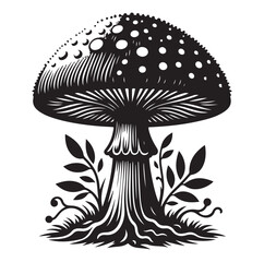 Mushroom icon silhouettes vector.
